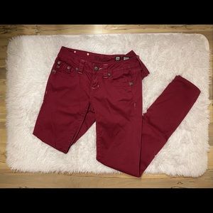 Burgundy Skinny Miss Me Jeans